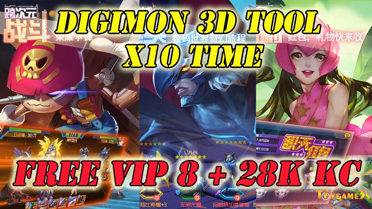 Game Mobile Private | Digimon 3D Tool X10 Time| Free Vip 8 + 28.888 KC | APK