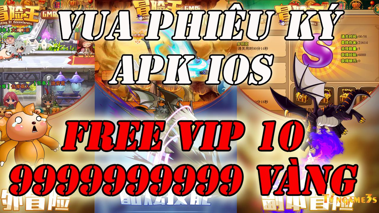 Game Mobile Private | Game Vua Phiêu Ký Free VIP 10 + 999999999 Vàng Bạc Đồng | APK IOS