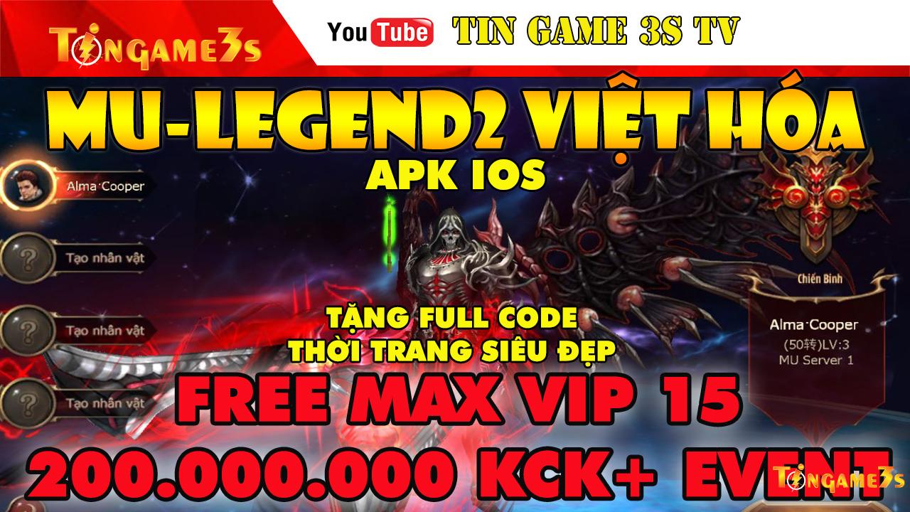 Game Mobile Private| MU-LEGEND II Việt Hóa APK IOS Free Max VIP Max Kim Cương + Code VIP |Mu Privte